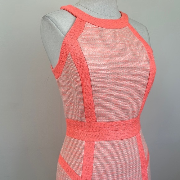 Original Milly of New York Tweed Sheath Coral Sleeveless LINED Mini Dress sz 2 - Picture 6 of 7